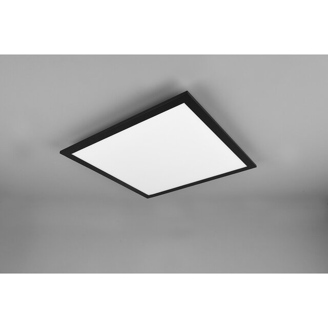 HLW LED LED Ceiling Lamp - Ceiling Lighting - Trion Tirus - 18W - Adjustable Color - Remote Control - Dimmable - Square - Matte Black - Aluminum