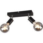 HLW LED LED Ceiling Spotlight - Trion Zuncka - E27 Fitting - 2-light - Rectangular - Matte Black - Aluminum