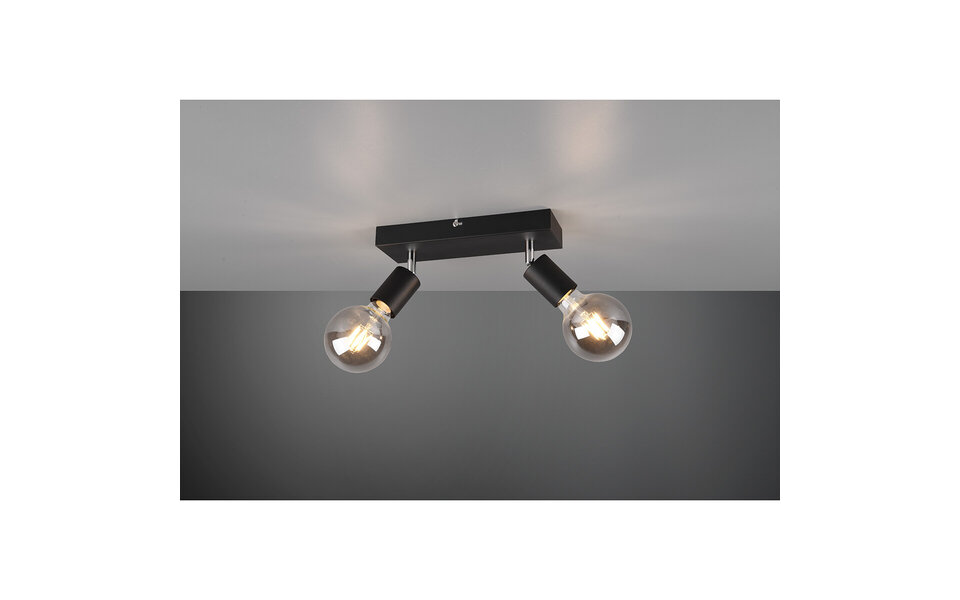 HLW LED LED Ceiling Spotlight - Trion Zuncka - E27 Fitting - 2-light - Rectangular - Matte Black - Aluminum HLW LED LED Ceiling Spotlight - Trion Zuncka - E27 Fitting - 2-light - Rectangular - Matte Black - Aluminum
