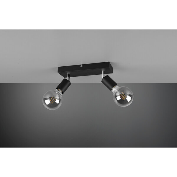 HLW LED LED Plafondspot - Trion Zuncka - E27 Fitting - 2-lichts - Rechthoek - Mat Zwart - Aluminium HLW LED LED Plafondspot - Trion Zuncka - E27 Fitting - 2-lichts - Rechthoek - Mat Zwart - Aluminium