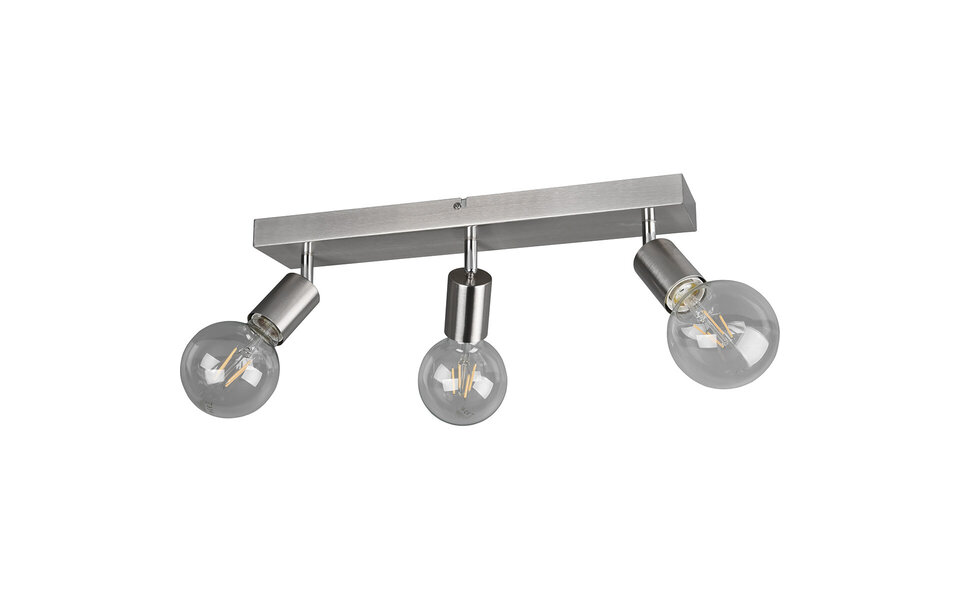 HLW LED LED Plafondspot - Trion Zuncka - E27 Fitting - 3-lichts - Rechthoek - Mat Nikkel - Aluminium HLW LED LED Plafondspot - Trion Zuncka - E27 Fitting - 3-lichts - Rechthoek - Mat Nikkel - Aluminium