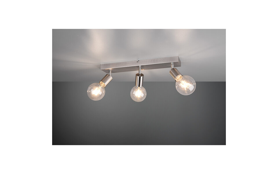 HLW LED LED Ceiling Spotlight - Trion Zuncka - E27 Fitting - 3-light - Rectangular - Matte Nickel - Aluminum HLW LED LED Ceiling Spotlight - Trion Zuncka - E27 Fitting - 3-light - Rectangular - Matte Nickel - Aluminum