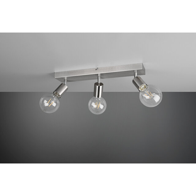 HLW LED LED Plafondspot - Trion Zuncka - E27 Fitting - 3-lichts - Rechthoek - Mat Nikkel - Aluminium HLW LED LED Plafondspot - Trion Zuncka - E27 Fitting - 3-lichts - Rechthoek - Mat Nikkel - Aluminium