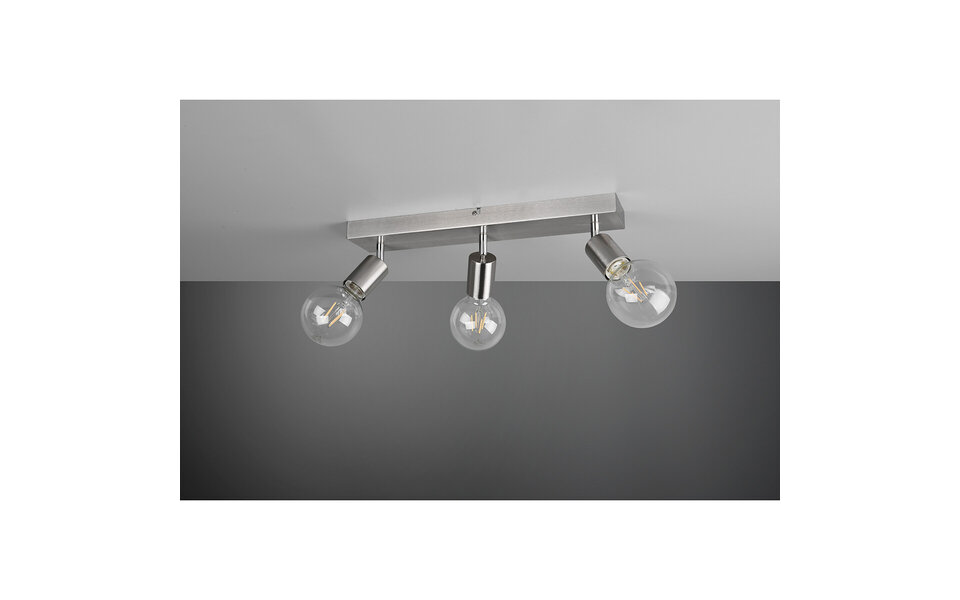 HLW LED LED Ceiling Spotlight - Trion Zuncka - E27 Fitting - 3-light - Rectangular - Matte Nickel - Aluminum HLW LED LED Ceiling Spotlight - Trion Zuncka - E27 Fitting - 3-light - Rectangular - Matte Nickel - Aluminum