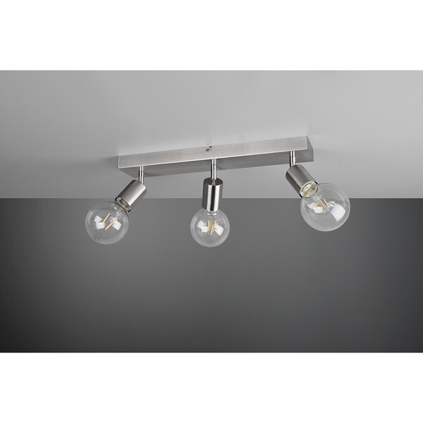HLW LED LED Plafondspot - Trion Zuncka - E27 Fitting - 3-lichts - Rechthoek - Mat Nikkel - Aluminium HLW LED LED Plafondspot - Trion Zuncka - E27 Fitting - 3-lichts - Rechthoek - Mat Nikkel - Aluminium