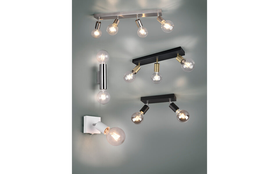 HLW LED LED Ceiling Spotlight - Trion Zuncka - E27 Fitting - 3-light - Rectangular - Matte Black/Gold - Aluminum HLW LED LED Ceiling Spotlight - Trion Zuncka - E27 Fitting - 3-light - Rectangular - Matte Black/Gold - Aluminum