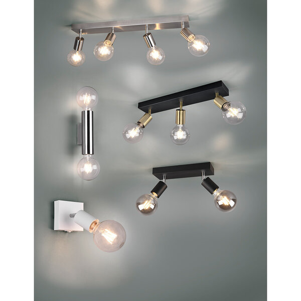 HLW LED LED Plafondspot - Trion Zuncka - E27 Fitting - 3-lichts - Rechthoek - Mat Zwart/Goud - Aluminium HLW LED LED Plafondspot - Trion Zuncka - E27 Fitting - 3-lichts - Rechthoek - Mat Zwart/Goud - Aluminium