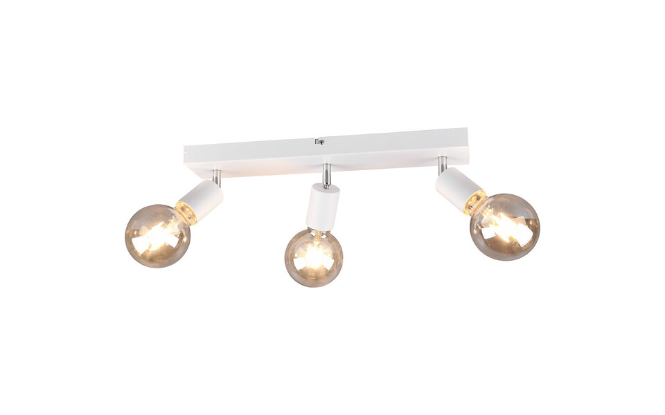HLW LED LED Plafondspot - Trion Zuncka - E27 Fitting - 3-lichts - Rechthoek - Mat Wit - Aluminium