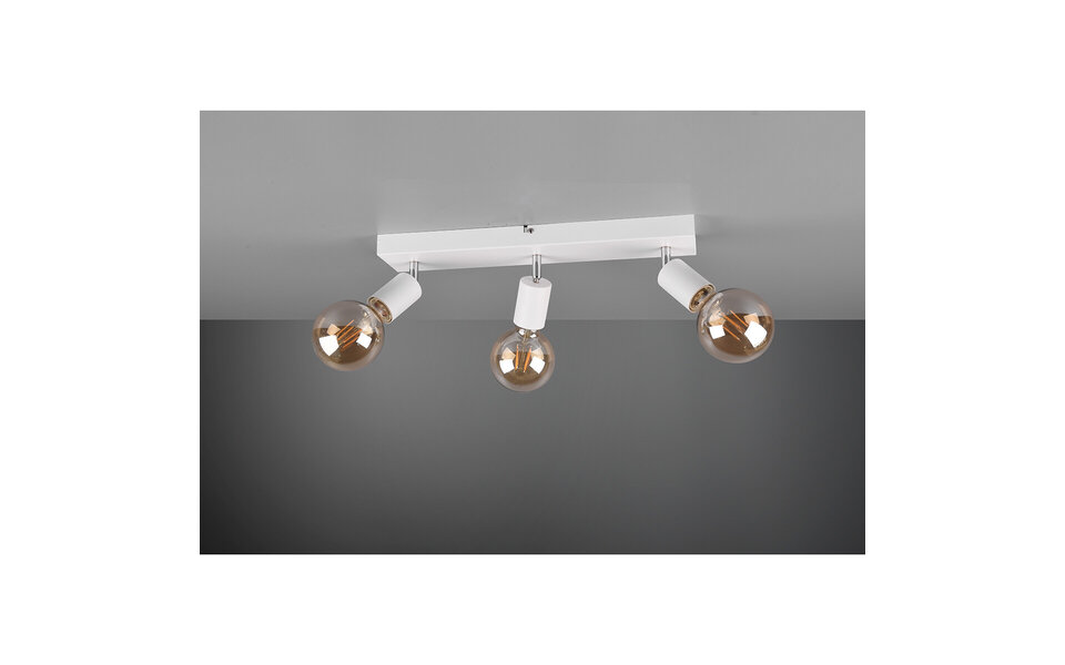 HLW LED LED Plafondspot - Trion Zuncka - E27 Fitting - 3-lichts - Rechthoek - Mat Wit - Aluminium