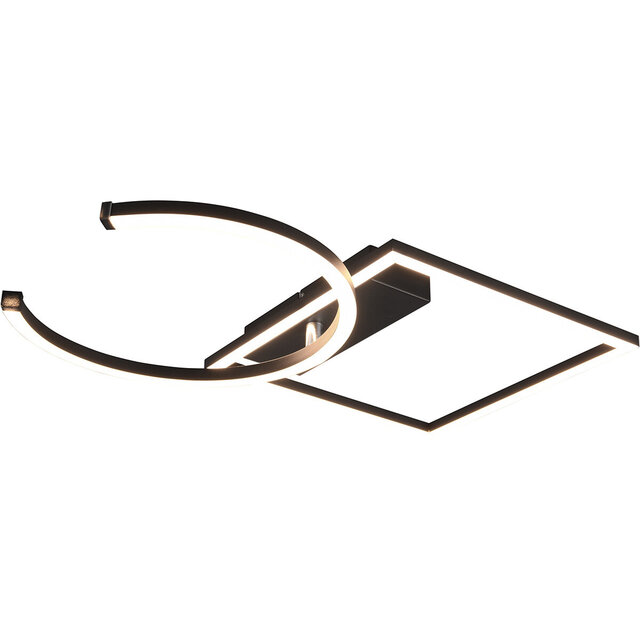 Zwarte vierkante dimbare LED plafondlamp 23,5W 2800 lumen warm wit licht 3000K