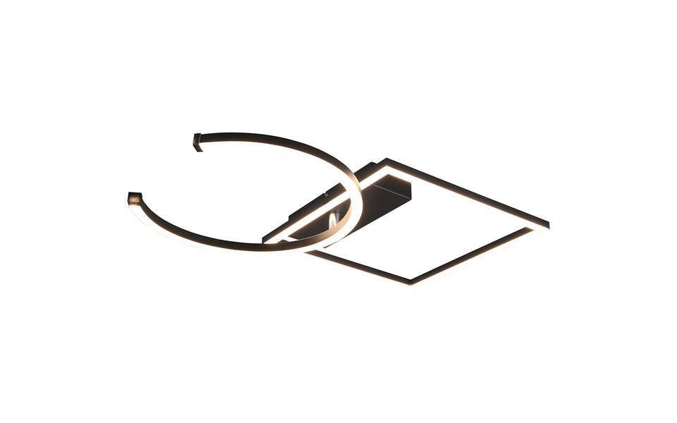 HLW LED LED Plafondlamp - Plafondverlichting - Trion Pivacci - 23.5W - Warm Wit 3000K - Dimbaar - Vierkant - Mat Zwart - Aluminium