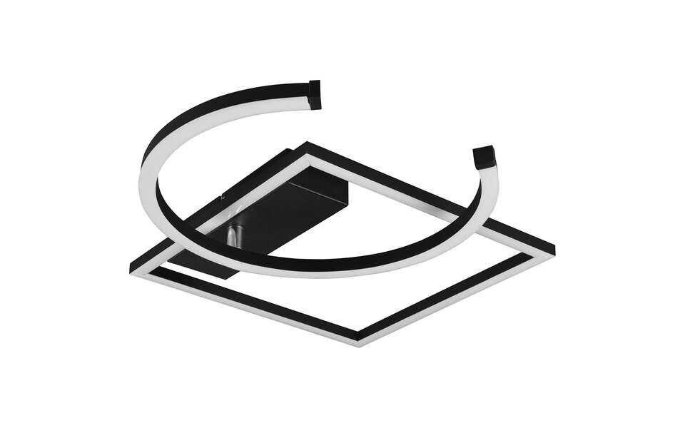 HLW LED LED Plafondlamp - Plafondverlichting - Trion Pivacci - 23.5W - Warm Wit 3000K - Dimbaar - Vierkant - Mat Zwart - Aluminium