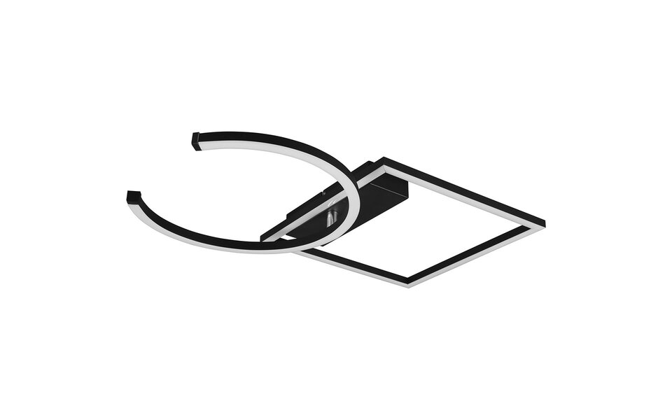 HLW LED LED Ceiling Lamp - Ceiling Lighting - Trion Pivacci - 23.5W - Warm White 3000K - Dimmable - Square - Matte Black - Aluminum