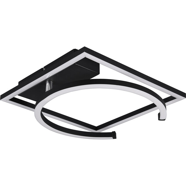 HLW LED LED Plafondlamp - Plafondverlichting - Trion Pivacci - 23.5W - Warm Wit 3000K - Dimbaar - Vierkant - Mat Zwart - Aluminium