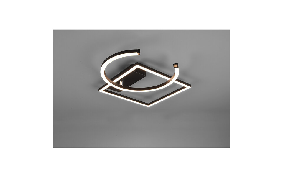 HLW LED LED Plafondlamp - Plafondverlichting - Trion Pivacci - 23.5W - Warm Wit 3000K - Dimbaar - Vierkant - Mat Zwart - Aluminium