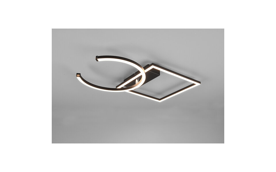 HLW LED LED Ceiling Lamp - Ceiling Lighting - Trion Pivacci - 23.5W - Warm White 3000K - Dimmable - Square - Matte Black - Aluminum