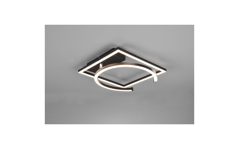 HLW LED LED Ceiling Lamp - Ceiling Lighting - Trion Pivacci - 23.5W - Warm White 3000K - Dimmable - Square - Matte Black - Aluminum