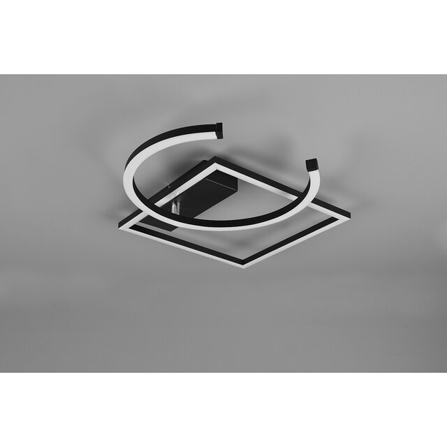 HLW LED LED Plafondlamp - Plafondverlichting - Trion Pivacci - 23.5W - Warm Wit 3000K - Dimbaar - Vierkant - Mat Zwart - Aluminium