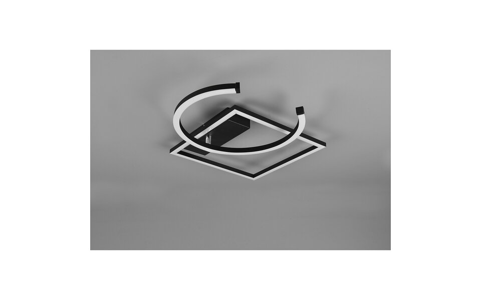 HLW LED LED Ceiling Lamp - Ceiling Lighting - Trion Pivacci - 23.5W - Warm White 3000K - Dimmable - Square - Matte Black - Aluminum