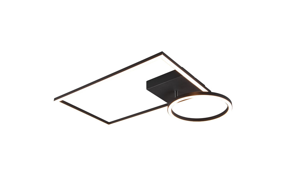 HLW LED LED Ceiling Lamp - Ceiling Lighting - Trion Viyona - 24W - Warm White 3000K - Dimmable - Rectangular - Matte Black - Aluminum HLW LED LED Ceiling Lamp - Ceiling Lighting - Trion Viyona - 24W - Warm White 3000K - Dimmable - Rectangular - Matte Black - Aluminum