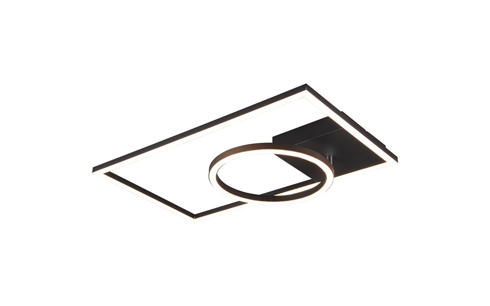 HLW LED LED Ceiling Lamp - Ceiling Lighting - Trion Viyona - 24W - Warm White 3000K - Dimmable - Rectangular - Matte Black - Aluminum HLW LED LED Ceiling Lamp - Ceiling Lighting - Trion Viyona - 24W - Warm White 3000K - Dimmable - Rectangular - Matte Black - Aluminum