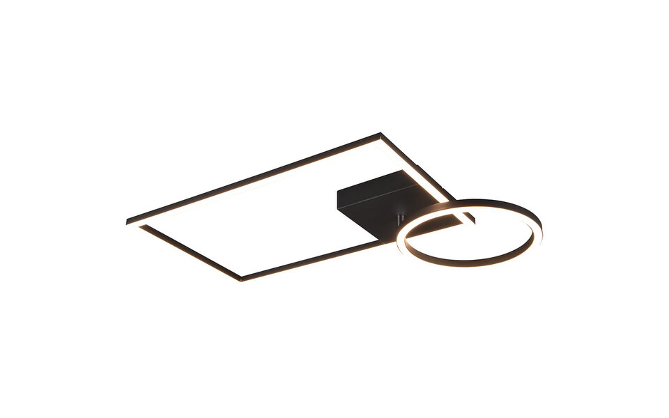 HLW LED LED Ceiling Lamp - Ceiling Lighting - Trion Viyona - 24W - Warm White 3000K - Dimmable - Rectangular - Matte Black - Aluminum HLW LED LED Ceiling Lamp - Ceiling Lighting - Trion Viyona - 24W - Warm White 3000K - Dimmable - Rectangular - Matte Black - Aluminum