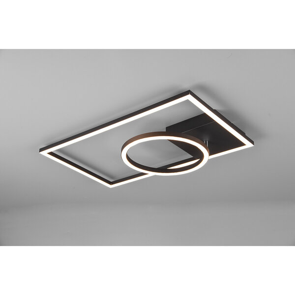 HLW LED LED Plafondlamp - Plafondverlichting - Trion Viyona - 24W - Warm Wit 3000K - Dimbaar - Rechthoek - Mat Zwart - Aluminium HLW LED LED Plafondlamp - Plafondverlichting - Trion Viyona - 24W - Warm Wit 3000K - Dimbaar - Rechthoek - Mat Zwart - Aluminium