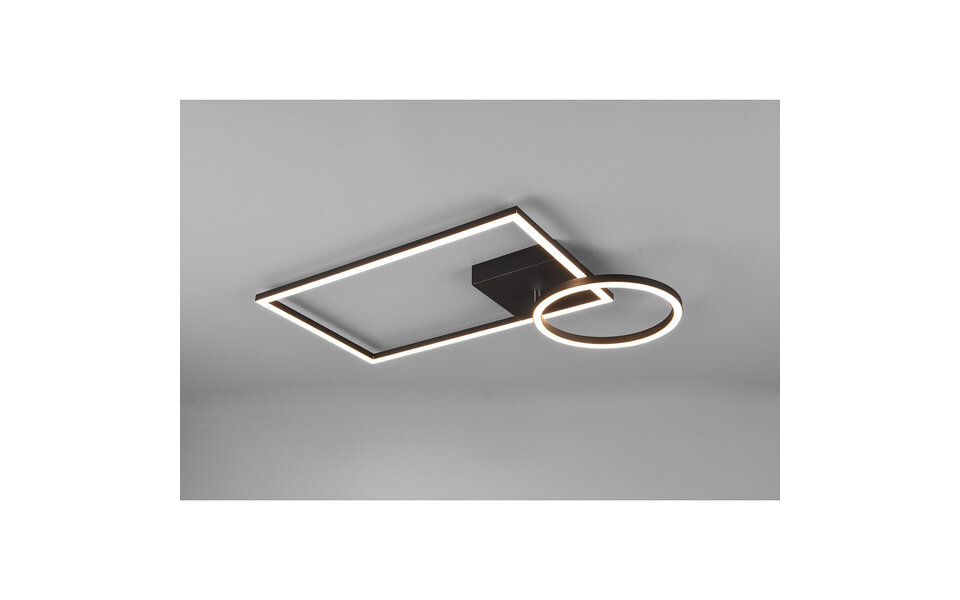 HLW LED LED Ceiling Lamp - Ceiling Lighting - Trion Viyona - 24W - Warm White 3000K - Dimmable - Rectangular - Matte Black - Aluminum HLW LED LED Ceiling Lamp - Ceiling Lighting - Trion Viyona - 24W - Warm White 3000K - Dimmable - Rectangular - Matte Black - Aluminum