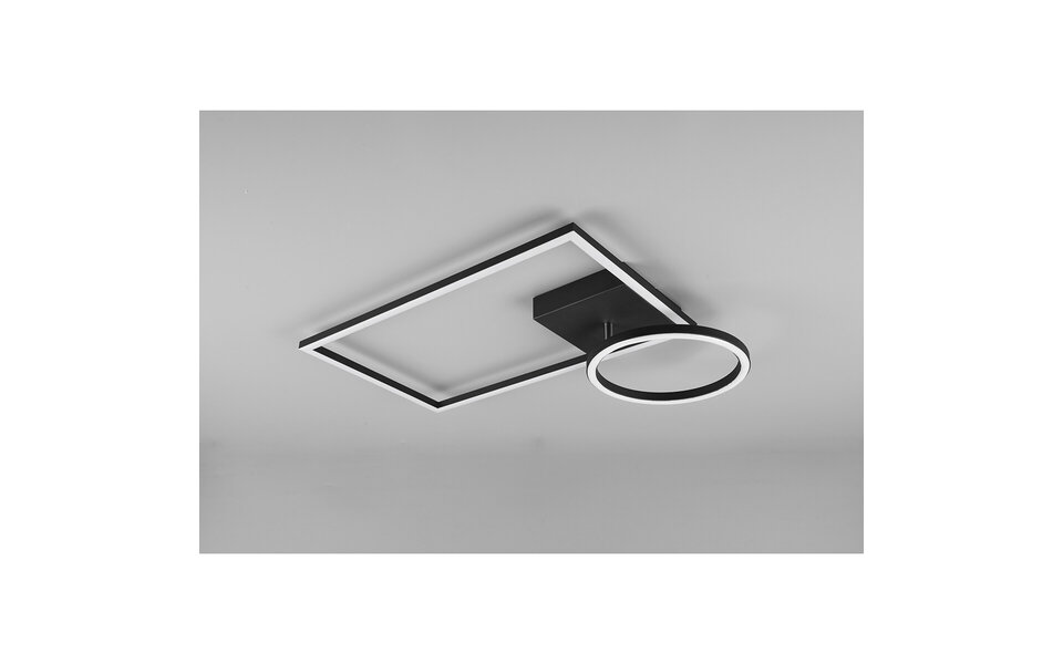 HLW LED LED Ceiling Lamp - Ceiling Lighting - Trion Viyona - 24W - Warm White 3000K - Dimmable - Rectangular - Matte Black - Aluminum HLW LED LED Ceiling Lamp - Ceiling Lighting - Trion Viyona - 24W - Warm White 3000K - Dimmable - Rectangular - Matte Black - Aluminum