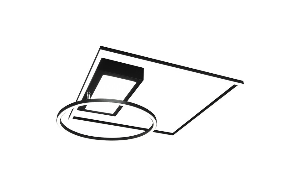 HLW LED LED Ceiling Light - Ceiling Lighting - Trion Dowino - 33W - Adjustable Color - Remote Control - Dimmable - Square - Matte Black - Aluminum