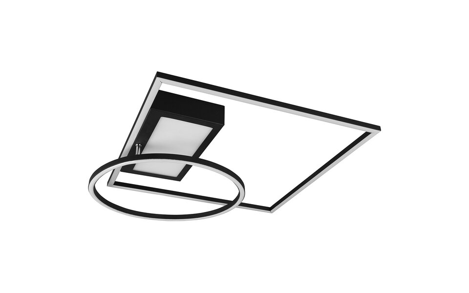 HLW LED LED Ceiling Light - Ceiling Lighting - Trion Dowino - 33W - Adjustable Color - Remote Control - Dimmable - Square - Matte Black - Aluminum