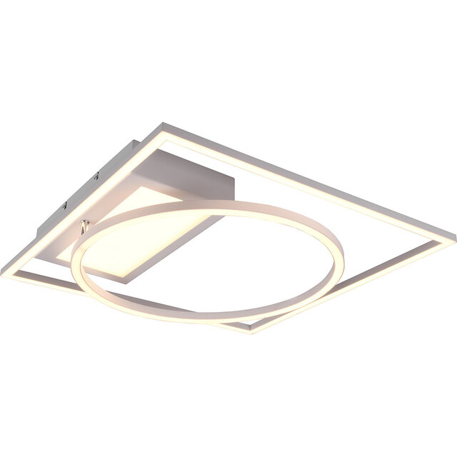 HLW LED LED Ceiling Light - Ceiling Lighting - Trion Dowino - 33W - Adjustable Color - Remote Control - Dimmable - Square - Matte White - Aluminum