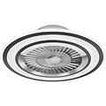 LED Ceiling Light with Fan - Ceiling Fan - Trion Figon - 36W - Remote Control - Adjustable Color - Dimmable - Round - Matte Black - Plastic