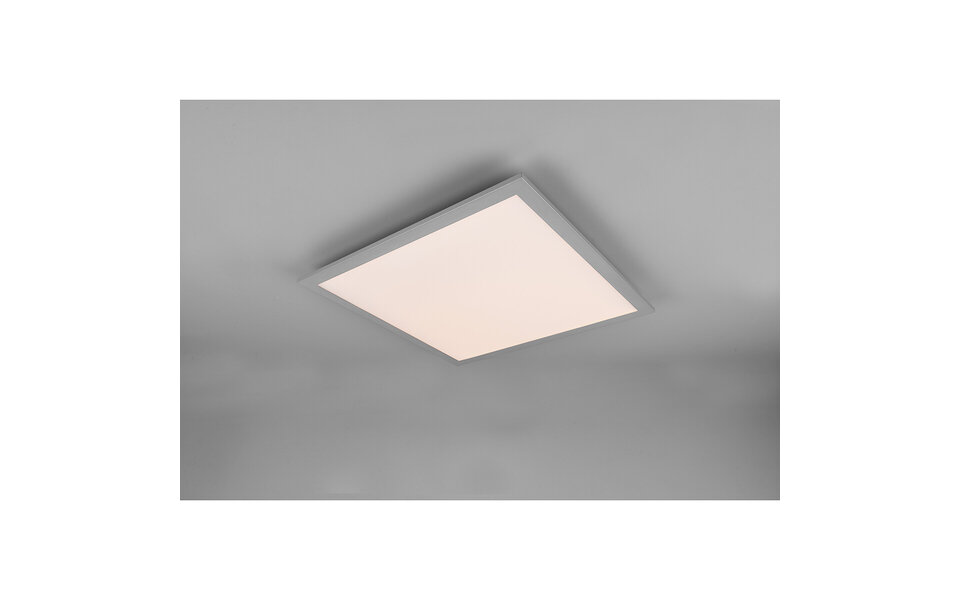 HLW LED LED Ceiling Lamp - Ceiling Lighting - Trion Tirus - 18W - Adjustable Color - Remote Control - Dimmable - Square - Matte Titanium - Aluminum