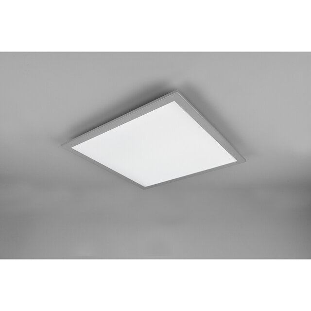 HLW LED LED Ceiling Lamp - Ceiling Lighting - Trion Tirus - 18W - Adjustable Color - Remote Control - Dimmable - Square - Matte Titanium - Aluminum