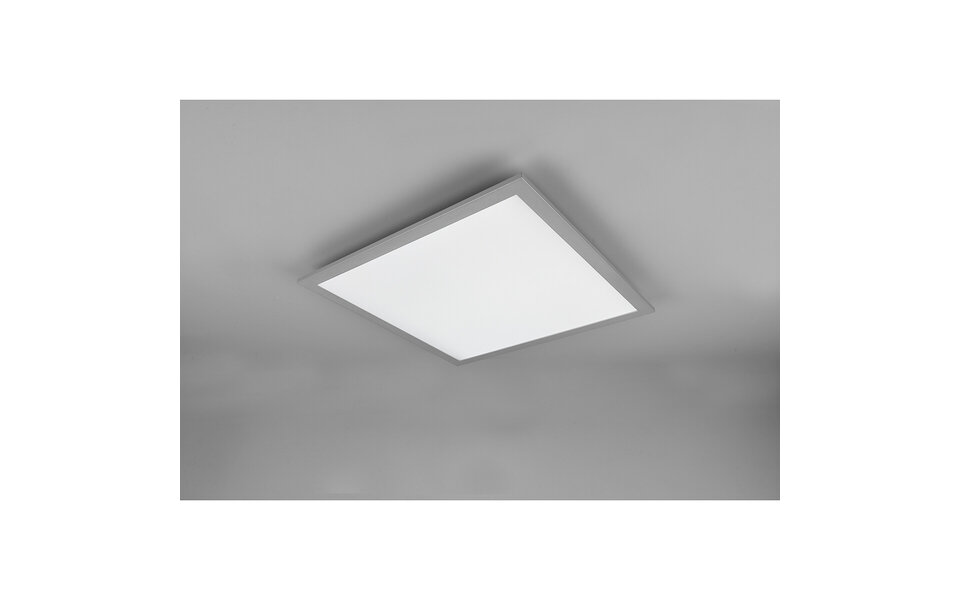HLW LED LED Ceiling Lamp - Ceiling Lighting - Trion Tirus - 18W - Adjustable Color - Remote Control - Dimmable - Square - Matte Titanium - Aluminum