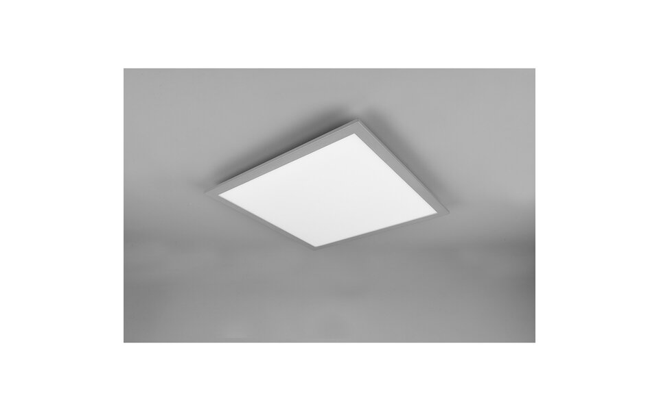 HLW LED LED Ceiling Lamp - Ceiling Lighting - Trion Tirus - 18W - Adjustable Color - Remote Control - Dimmable - Square - Matte Titanium - Aluminum