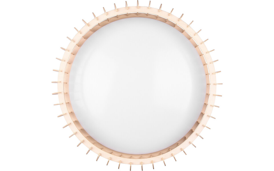 HLW LED LED Ceiling Lamp - Ceiling Lighting - Trion Manto XL - 38W - Adjustable Color - Remote Control - Dimmable - Round - Wood Color - Plastic