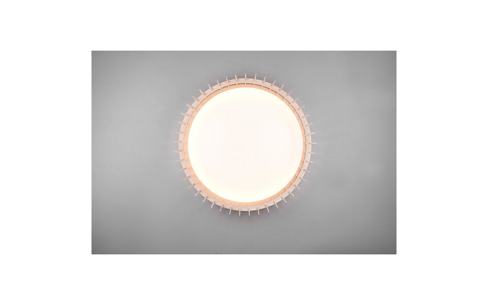 HLW LED LED Ceiling Lamp - Ceiling Lighting - Trion Manto XL - 38W - Adjustable Color - Remote Control - Dimmable - Round - Wood Color - Plastic