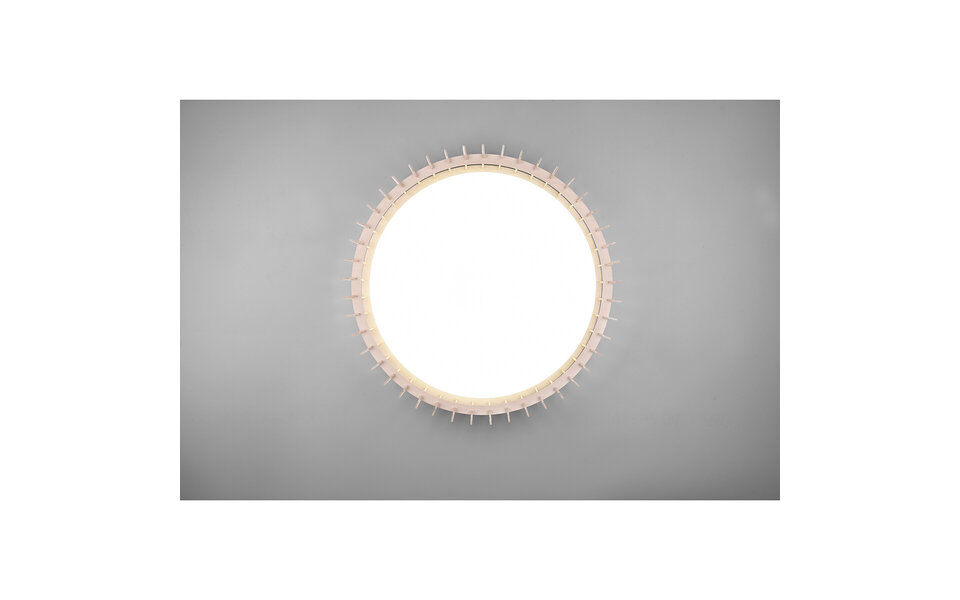 HLW LED LED Ceiling Lamp - Ceiling Lighting - Trion Manto XL - 38W - Adjustable Color - Remote Control - Dimmable - Round - Wood Color - Plastic