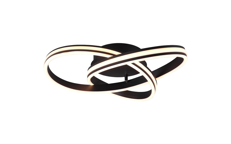 HLW LED LED Plafondlamp - Plafondverlichting - Trion Yarino - 58W - Aanpasbare Kleur - Dimbaar - Rond - Mat Zwart - Aluminium