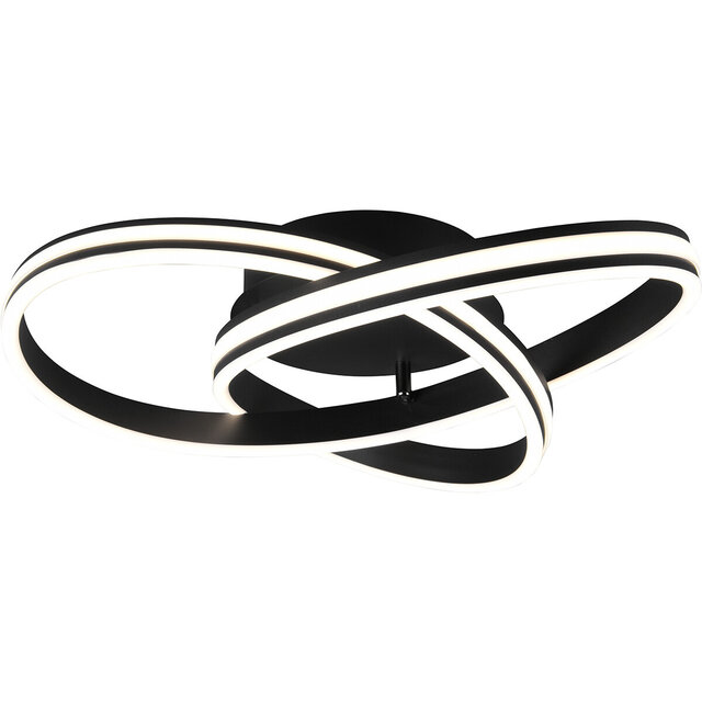 mat zwarte ronde dimbare LED plafondlamp 58W met 7000 lumen en instelbare kleurtemperatuur