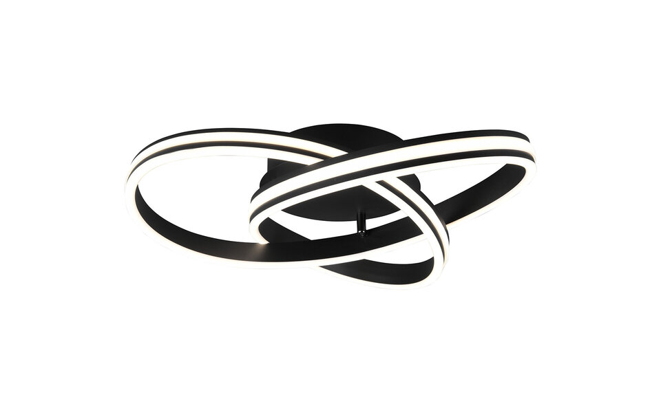 HLW LED LED Plafondlamp - Plafondverlichting - Trion Yarino - 58W - Aanpasbare Kleur - Dimbaar - Rond - Mat Zwart - Aluminium