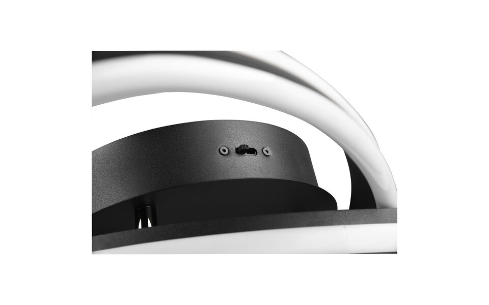 HLW LED LED Ceiling Lamp - Ceiling Lighting - Trion Yarino - 58W - Adjustable Color - Dimmable - Round - Matte Black - Aluminum