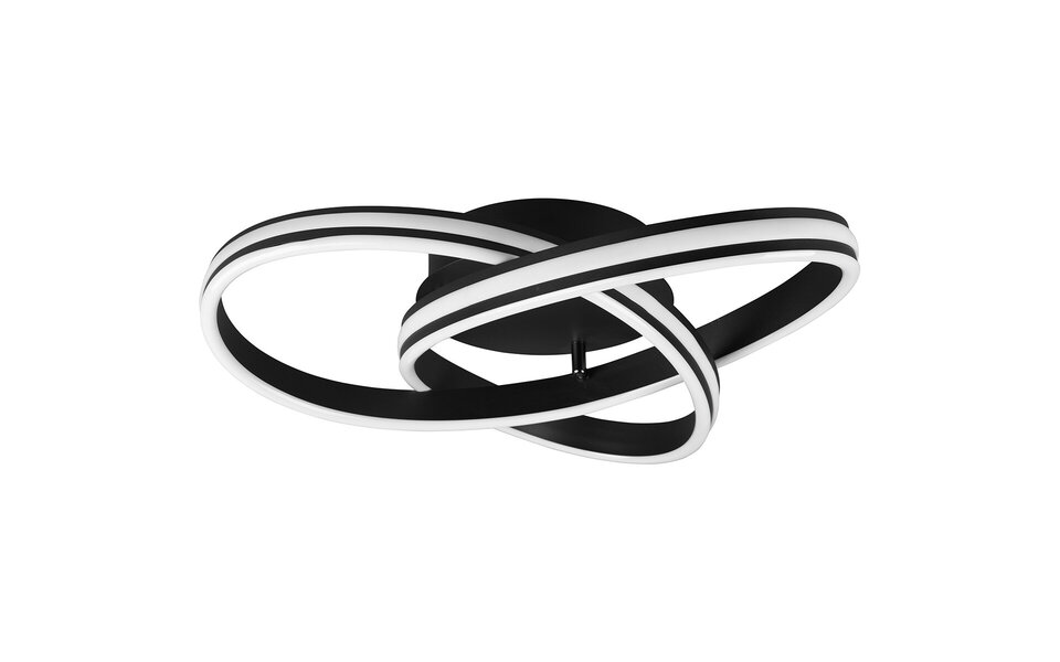 HLW LED LED Ceiling Lamp - Ceiling Lighting - Trion Yarino - 58W - Adjustable Color - Dimmable - Round - Matte Black - Aluminum