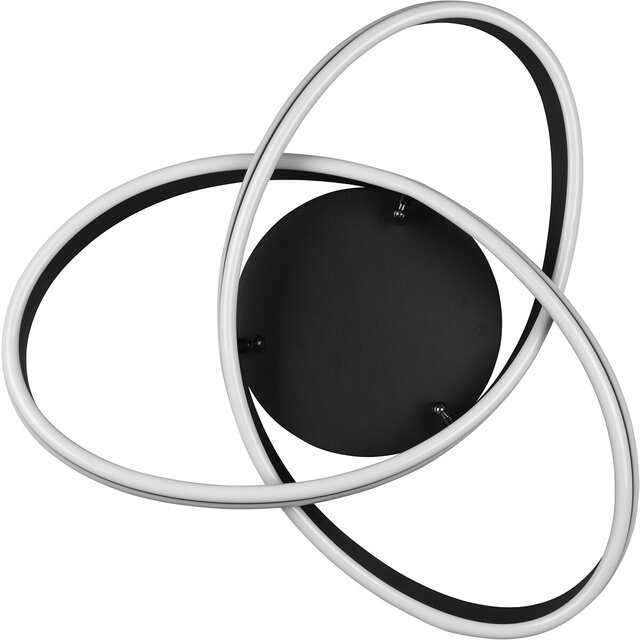 HLW LED LED Plafondlamp - Plafondverlichting - Trion Yarino - 58W - Aanpasbare Kleur - Dimbaar - Rond - Mat Zwart - Aluminium