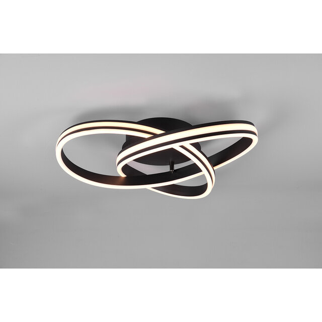 HLW LED LED Ceiling Lamp - Ceiling Lighting - Trion Yarino - 58W - Adjustable Color - Dimmable - Round - Matte Black - Aluminum