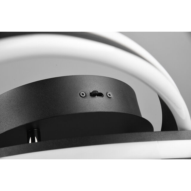 HLW LED LED Plafondlamp - Plafondverlichting - Trion Yarino - 58W - Aanpasbare Kleur - Dimbaar - Rond - Mat Zwart - Aluminium