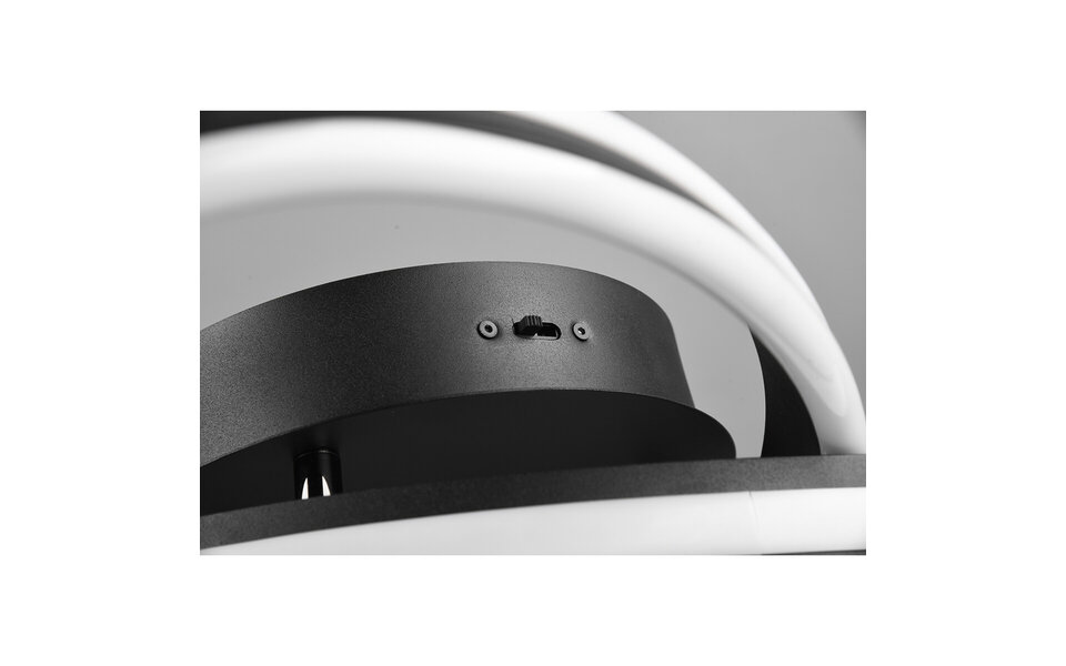 HLW LED LED Ceiling Lamp - Ceiling Lighting - Trion Yarino - 58W - Adjustable Color - Dimmable - Round - Matte Black - Aluminum