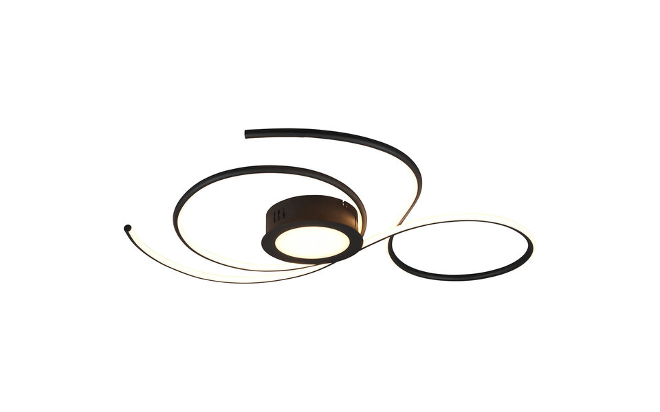 HLW LED LED Ceiling Lamp - Ceiling Lighting - Trion Jivino - 48W - Adjustable Color - Dimmable - Round - Matte Black - Aluminum